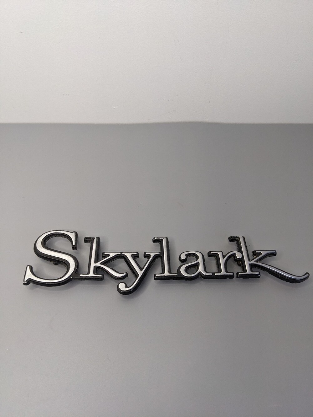 Vintage Buick Skylark Script Emblem 1968 1972 Chrome Badge With Intact Mounting